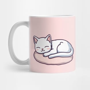 Cute white cat sleeping Mug